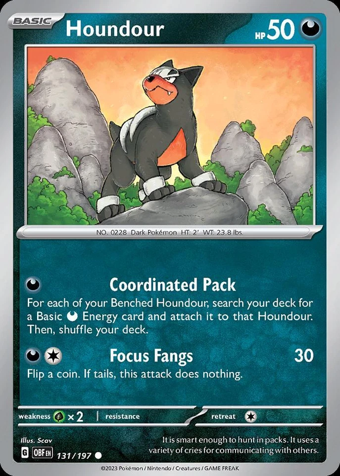 Pokemon Houndour (131/235) Obsidian Flames LP REVERSE HOLO - Image 1 of 1