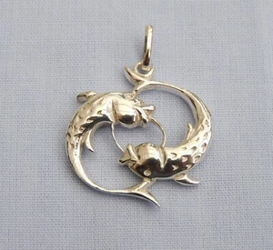 HERVORRAGENDER MASSIVER STERLINGSILBER DURCHBROCHENER FISCHE STERNZEICHEN STERNZEICHEN ANHÄNGER - 3,8 g - Bild 1 von 12