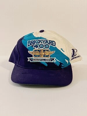 Vintage 1995 Brickyard 400 Paint Splash Purple/Blue Ball Cap - Image 1 of 4