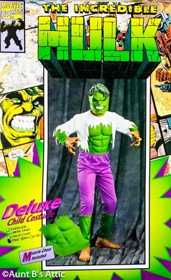 Костюм Невероятного Халка Детский Dxl 3Pc Комбинезон Латекс Мышцы Грудь и Маска L - Изображение 1 из 2