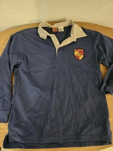 VTG Harry Potter Gryffindor Youth Boys L 10/12 Long Sleeve Polo Blue Y2K NWT - Picture 1 of 6