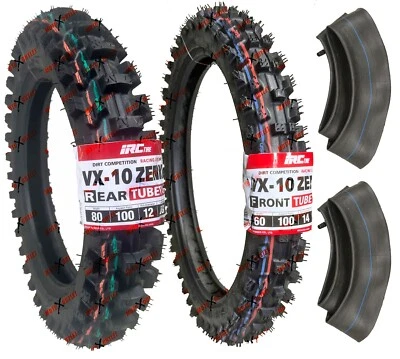 IRC 60/100-14 80/100-12 Tires Tubes VX-10 Front Rear Tire Tube Set 110 CRF KLX - Image 1 of 4