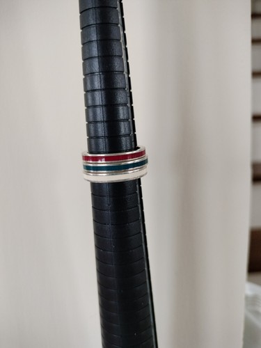 Coach Set Anello 3 Pezzi Argento Rosso Verde Crema Misura 7