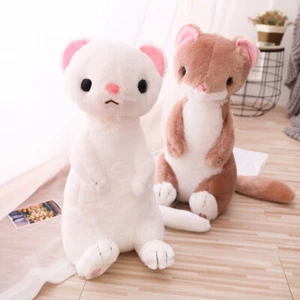 cartoon animal ferret white brown Stoat model Weasel plush toy stuffed doll gift - Picture 1 of 6