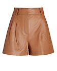 Frame Women's Pleated Leather Short Shorts Pockets Lwlt0571 Latte Size 26 *read*