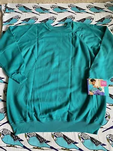 Neu mit Etikett Deadstock 1992 Hanes Her Way Vintage Rundhalsausschnitt Sweatshirt grün XXL - Bild 1 von 10