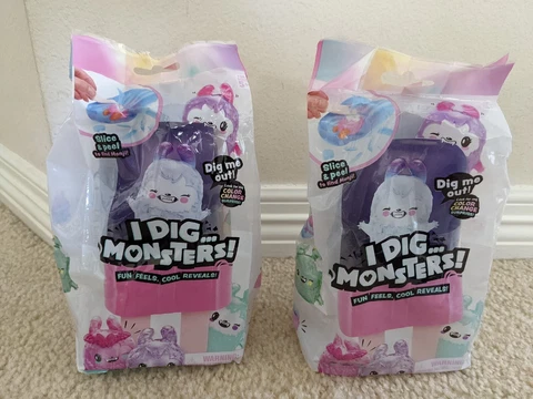 I Dig Monsters Sealed Unopened Blind Bag Popsicle Purple 2 Pack Lot Cover