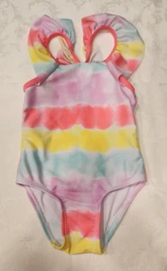 Cat & Jack Tie-Dye Striped 1 piece Swimsuit Size 2T Preowned Used EUC - Picture 1 of 4