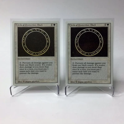 (2) Magic: The Gathering Circle of Protection: Black MTG Revised Edition 1994 MP - Image 1 of 2