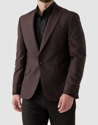 Chaqueta Blazer Karl Lagerfeld Paris Para Hombre Roja Un Pecho Espiga Talla 42S Foto 1 de 4