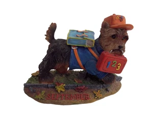 The Danbury Mint Calendar Yorkie Yorkshire Terrier Dog Figurine SEPTEMBER - Picture 1 of 3