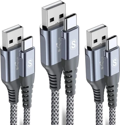 USB Type C Charger Cable [3-Pack,15ft+10ft+6.6ft] iPhone 16 Charger Nylon Bra... - Image 1 of 4