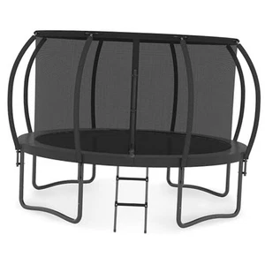 Trampoline 14FT Enclosure Net Outdoor Jump for Kids and Adults Round 12FT Black - Picture 1 of 7