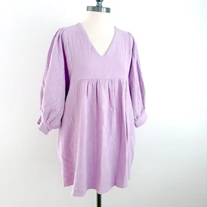 Tuckernuck Pomander Place Millie Mini Dress Small Gauze Lavender Puff Sleeves - Picture 1 of 8
