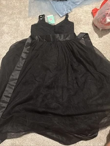 Glamulice Flower Girls Black Dress Prom Wedding Bridesmaid Lace Dress Size11-12 - Picture 1 of 3