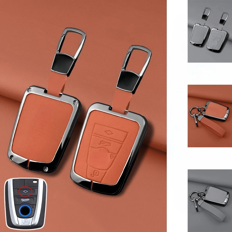 Funda Carcasa Llavero Control Remoto Inteligente Coche Aleación de Zinc Cuero Para BMW i3 i8 Series Foto 1 de 4