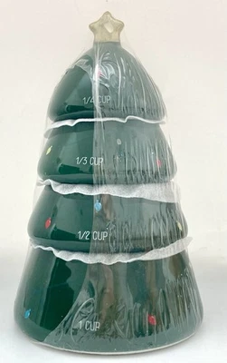 Target Bullseye’s Playground Christmas Tree Ceramic Stacking 4 Measuring Cups - Image 1 of 4