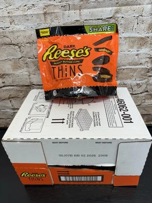 1 estojo de copos finos de manteiga de amendoim de chocolate amargo Reese’s 7,37 oz COMPARTILHE sacos X 6 - Imagem 1 de 4