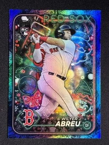 2024 Topps Holiday Mega Blue Holiday Tree #H13 Wilyer Abreu RC Boston Red Sox - Picture 1 of 2
