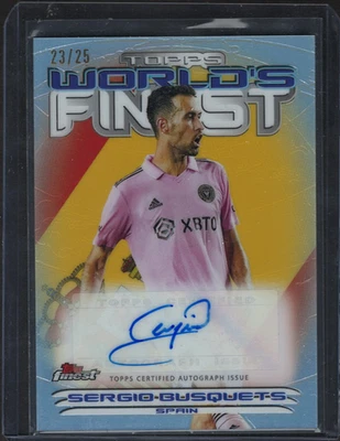 Sergio Busquets Auto 2023 Topps Finest MLS World’s Finest /25 Inter Miami - Image 1 of 2