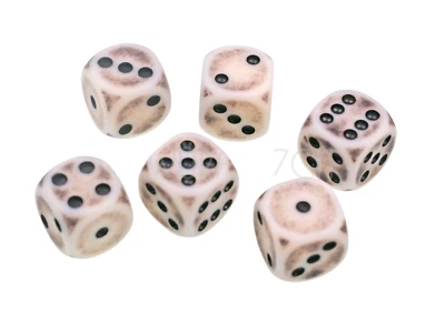 10 RPG Würfel W6 16 mm Antik braun mschwarz Würfelzeit DnD Tabletop Kniffel