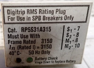 Cutler Digitrip RMS Rating Plug RP5S31A315 SPB Breakers Frame Rated 3150 - Picture 1 of 4