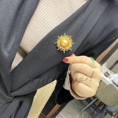 precioso broche de perlas de oro del mar del sur 925s Foto 1 de 4