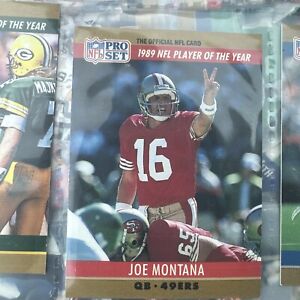 Joe Montana 1990 Pro Set Printing Error Card #2 Rare Football Card Jim Kelly 