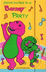 Set of 5 Vintage BARNEY PARTY Invitations + Envelopes — 1992 The Lyons Group - Picture 1 of 4