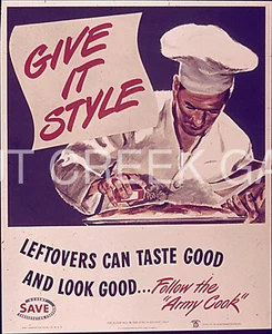 WWII Poster, "Leftovers can taste good and look good" Art Print on 11x14" 22487 - Picture 1 of 1