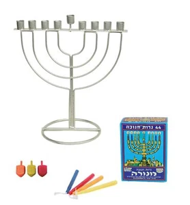 Juego de velas de encendido de menorá tradición judía Dreidels Janucá HANUCÁ vacaciones - Imagen 1 de 6