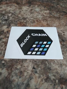 BLOCKCHAIN colorful black-cubed vinyl stickers!  3.0 x 3.5 - Picture 1 of 1