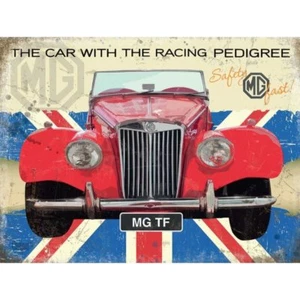 Original Metal Sign Co Wall Sign MG TF Racing Pedigree Advert Style 8" x 6" - Picture 1 of 1
