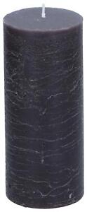 Rustic Pillar Candle Ø7xh16cm Dark Grey Unscented Wax Decor 65 Hours Burn Time