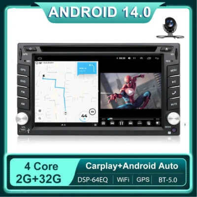 Android 14.0 Universal Autoradio DOPPEL 2 DIN NAVI CarPlay GPS FM/AM DVD DAB+BT - Bild 1 von 4