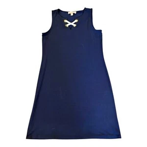 MICHAEL KORS Women’s Size S Navy Lace Up Sleeveless Knit Mini Tennis Dress - Picture 1 of 7