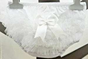 Culotte cache-couche blanche à froufrous noeud 0 à 18 mois - Imagen 1 de 1