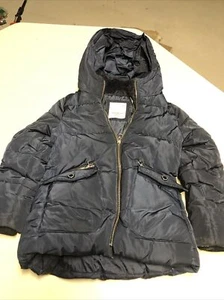 Zara Kids Girl Down Puffer Jacket With Faux Fur Collar Blue 5992/700 Size 8 - Picture 1 of 6