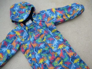 Jojo Maman Bebe PUDDLESUIT 2-3Yrs 🦖 Fleece Lined All-In-One SNOWSUIT PRAMSUIT - Picture 1 of 9