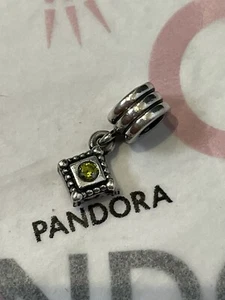 Pandora silver August Peridot BIRTHSTONE dangle charm ale 925 rare - Picture 1 of 3