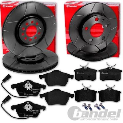 Brembo Max Slotted Brake Discs + Pads Front + Rear for Audi A4 B6 B7 - Image 1 of 4
