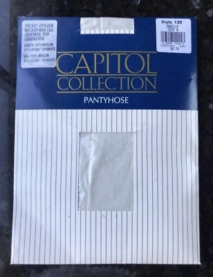 NEW Capitol Collections Pantyhose Nylons Control Top Vanilla Sz B Velvet Opaque - Image 1 of 4