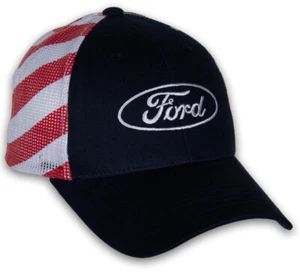 Ford American Flag Trucker Hat - Show Your Ford Pride & Get FREE USA SHIPPING! - Picture 1 of 6