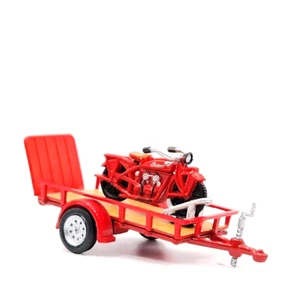 Utility Trailer With 1920 Indian Scout Collectible 1/64 Scale Great Gift 🎁  - Picture 1 of 5