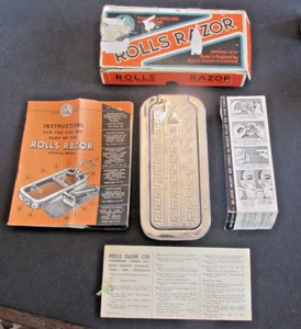 Antik/Vintage Rolls Rasierhobel Original Box Anleitung England Imperial #2 - Bild 1 von 21