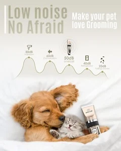 Dog Grooming Kit with Rechargeable,Dog Shaver Cordless ElectricQuiet Hair (Gold) - Picture 1 of 3