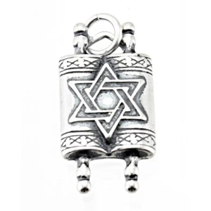 Sterling Silver Torah Charm Star of David - Sterling Silver Charm - Picture 1 of 2