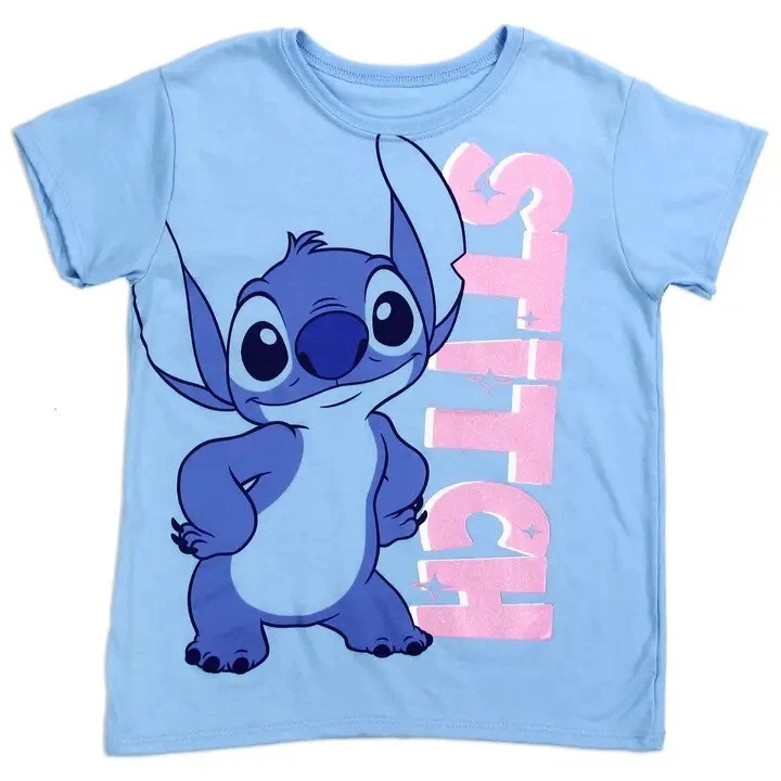 Disney - Stitch Girl's T-shirt - ALL SIZES - NEW - Image 1 of 1