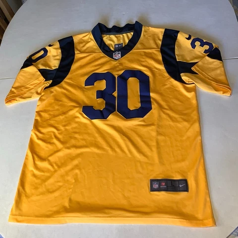 Men's Nike Onfield #30 Gurley II L.A. Rams Yellow/Navy Blue Jersey Stitched Sz L Cover