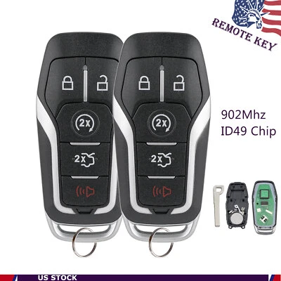 2 para Ford Mustang 2015 2016 2017 Smart Proximity mando a distancia llavero 5 botones Foto 1 de 4